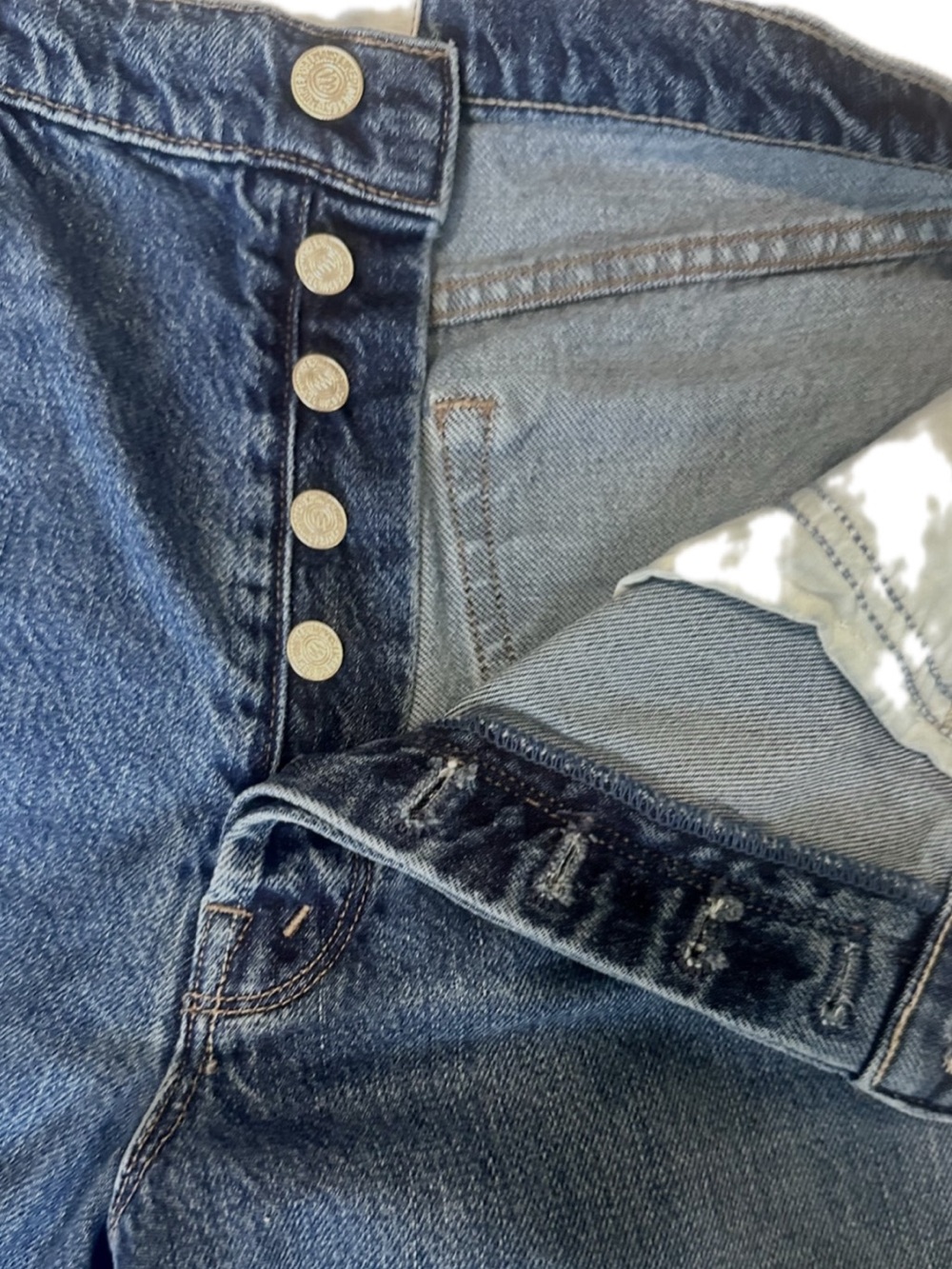 MOTHER The Nerdy Cuff Jeans Size 30 High Rise Straight Leg Cuffed Denim - Picture 5 of 6